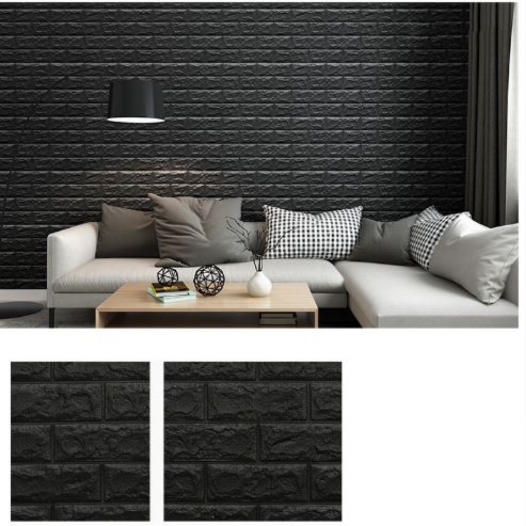 PE Foam 3D Wall Stickers waterproof-Black PE Foam 3D Wall Stickers waterproof-Black Home Decor