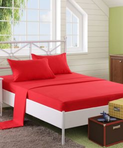 3 PCs snooze Fitted Bedsheet – Red 3 PCs snooze Fitted Bedsheet – Red Linens & Bedding